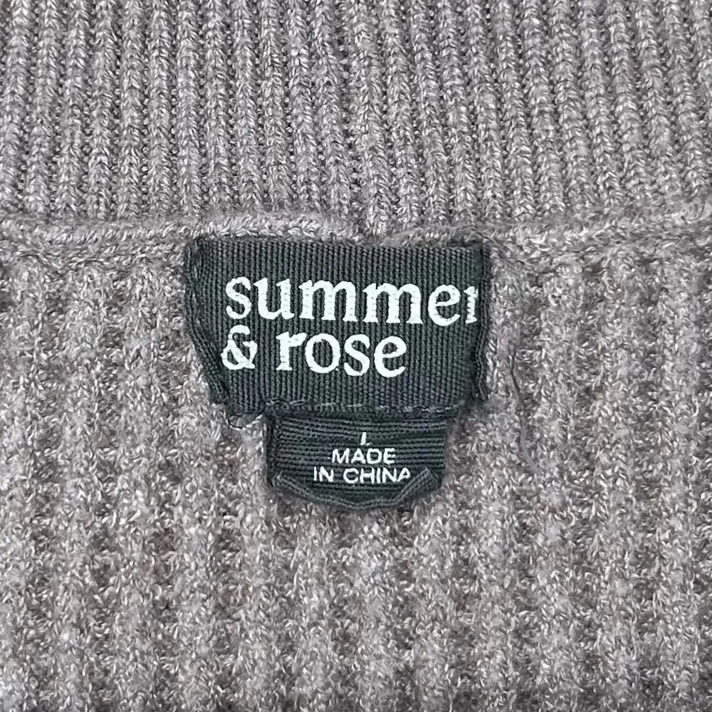 Summer & Rose Open Cardigan Sweater Size L Lavender Waffle Knit Ribbed - Picture 4 of 8